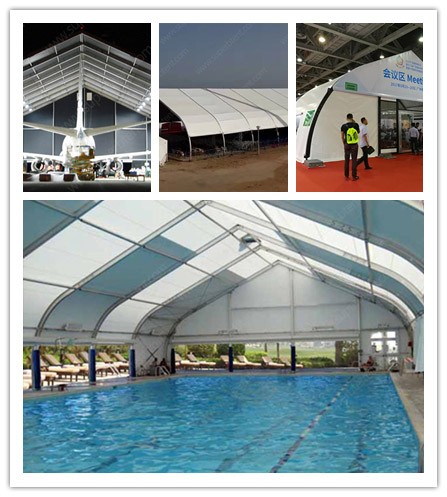 Outdoor swimming pool tent