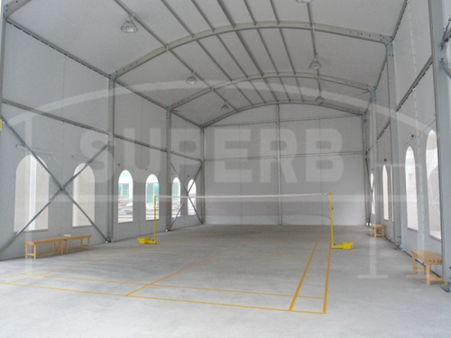 Badminton court tent