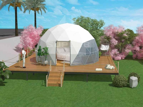 Discount 6m luxury hotel transparent dome structure PVC tent for camping with good price