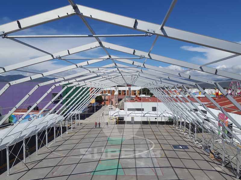 The install of exhibition tent for Feria San Francisco Pachuca 2018 from Superbtent